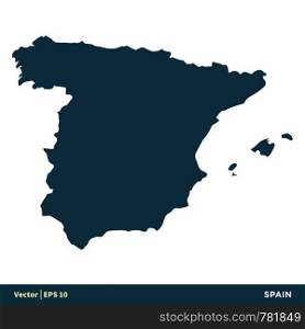 Spain - Europe Countries Map Vector Icon Template Illustration Design. Vector EPS 10.
