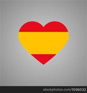 Spain flag heart sign icon. Vector eps10