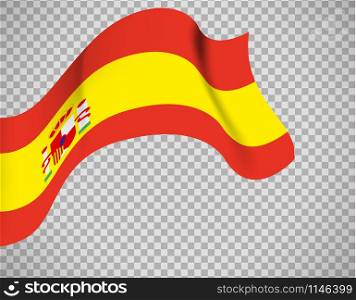Spain flag icon on transparent background. Vector illustration. Spain flag on transparent background