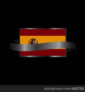 Spain flag Ribbon banner design