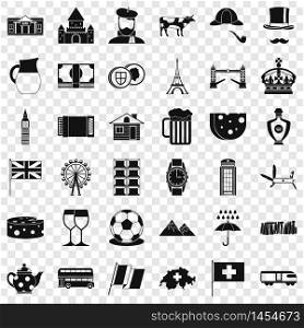 Spain icons set. Simple style of 36 spain vector icons for web for any design. Spain icons set, simple style