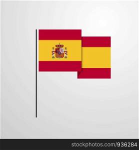 Spain waving Flag design vector