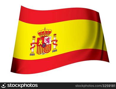 spanish coat of arms flag with red and yellow stripes