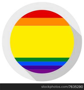 Spanish LGBT flag, round shape icon on white background