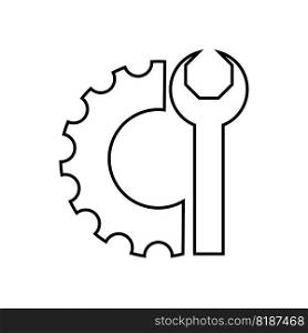 Spanner and Gear flat icon. 1st May Worker s Day. Vector. Spanner and Gear flat icon. 1st May Worker s Day.