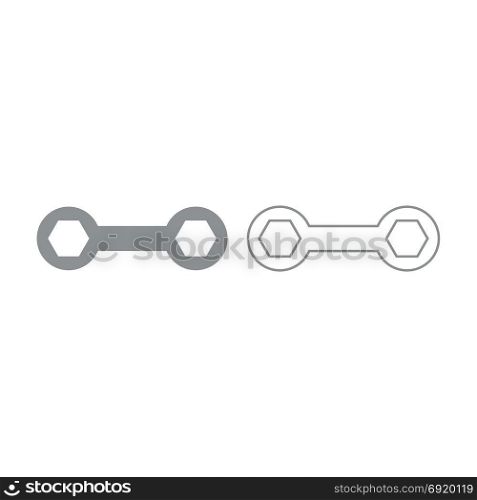 Spanner icon. Grey set .. Spanner icon. It is grey set .
