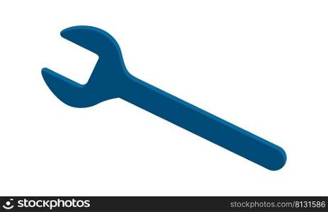 Spanner semi flat color vector object. Full sized item on white. Wrench. Instrument for repair. Manual implement simple cartoon style illustration for web graphic design and animation. Spanner semi flat color vector object