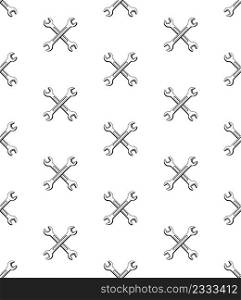 Spanner Wrench Icon Seamless Pattern, Mechanical Hand Tool Icon Vector Art Illustration