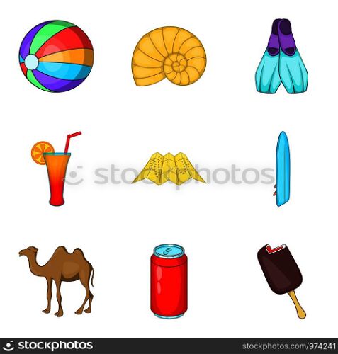 Spare moment icons set. Cartoon set of 9 spare moment vector icons for web isolated on white background. Spare moment icons set, cartoon style