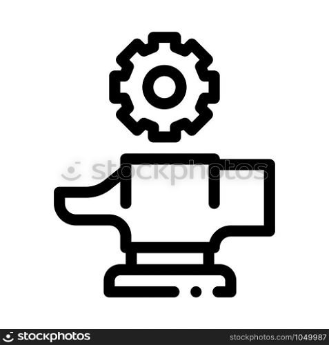 Spare Parts for Production Metallurgical Icon Vector Thin Line. Contour Illustration. Spare Parts for Production Metallurgical Icon Vector Illustration