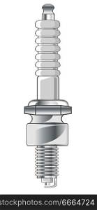 Spark plug for car on white background is insulated. Vector illustration spark plug from car.Vector illustration