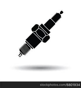 Spark plug icon. White background with shadow design. Vector illustration.