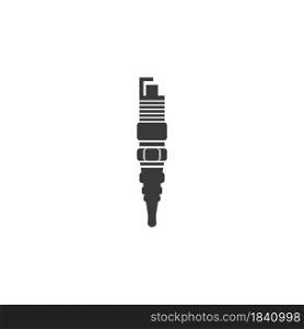 Spark plug illustration logo flat design