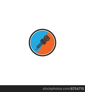 Spark plug logo vector icon illustration design 