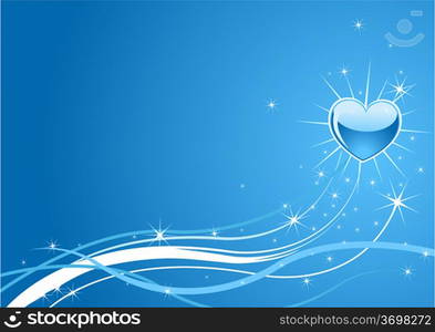 Sparkle background with heart and place for a text