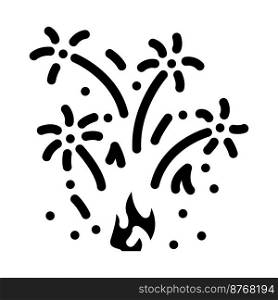 sparkle fire glyph icon vector. sparkle fire sign. isolated symbol illustration. sparkle fire glyph icon vector illustration