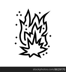 sparkle fire line icon vector. sparkle fire sign. isolated contour symbol black illustration. sparkle fire line icon vector illustration