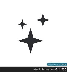 Sparkle Star Shiny Icon Vector Template Illustration Design