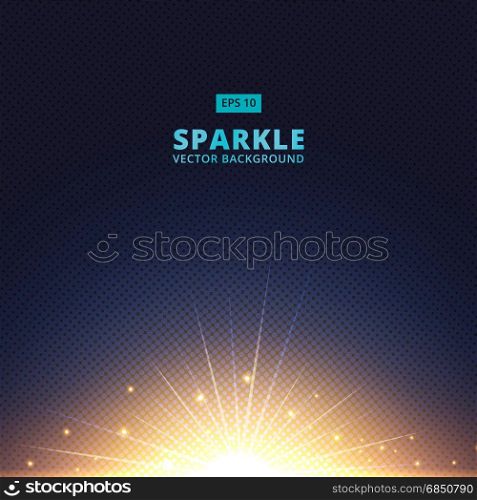 sparkle sunbeam vector on halftone background