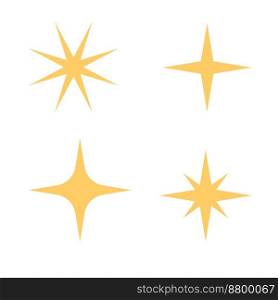 Sparkles and stars. Gold color icons on a white background.