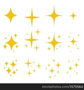 Sparkling black and white symbol vector A set of original sparkling starter icons, a shiny shine, light effect stars,shiny flash,decoration twinkle,Glowing light effect and bursts collection Vector