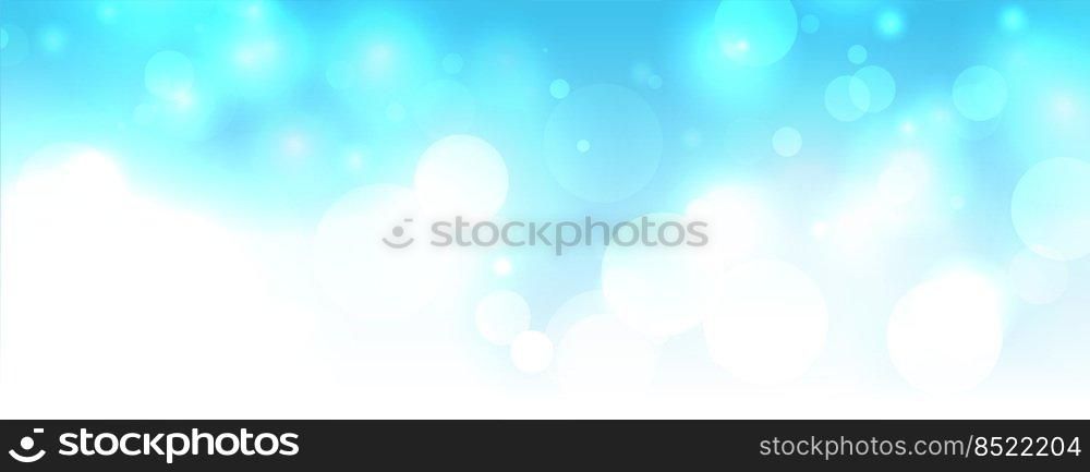 sparkling bokeh lights on sky color blue background
