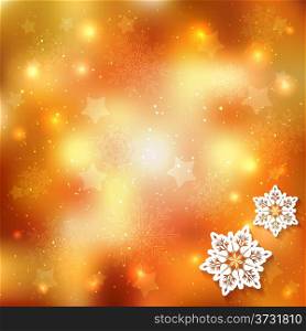 Sparkling Christmas Background with Star Snowflake