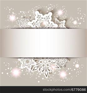 Sparkling Christmas Star Snowflake Greeting Card