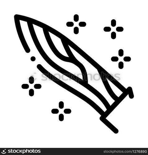 Sparkling Knife Icon Vector. Outline Sparkling Knife Sign. Isolated Contour Symbol Illustration. Sparkling Knife Icon Vector Outline Illustration