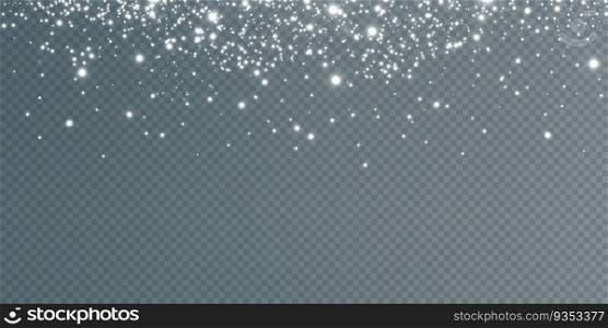 Sparkling magic dust. On a textural black background. Celebration abstract background from small sparkling dust particles and stars. Magic effect Festive vector illustration. . Sparkling magic dust. On a textural black background.
