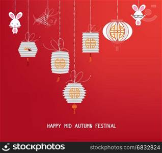 Sparkling mid autumn festival lanterns ornaments