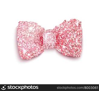 Sparkling pink glitter decorated bow for a baby girl