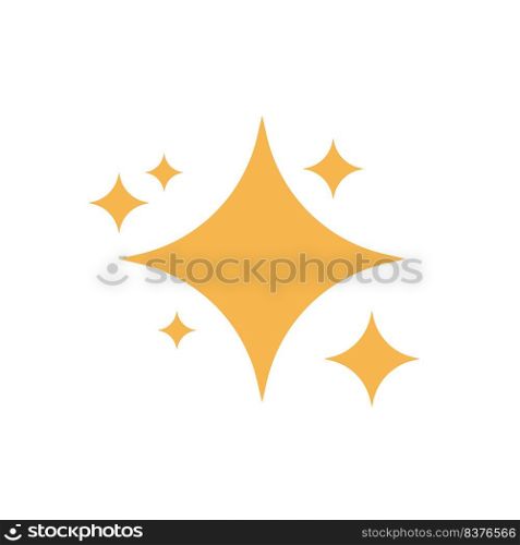 Sparkling star light abstract vector icon. Shiny sparkle bright illustration and glow flash spark glitter. Magic effect decoration and gold glowing flare. Illuminated ray explosion vibrant yellow
