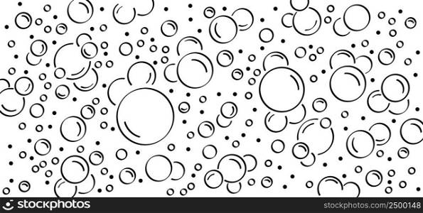 Sparkling water background. Water drops. Cartoon bath soap with lather silhouette. Soap with foam and bubbles. Clean water Vector icon or symbol. 