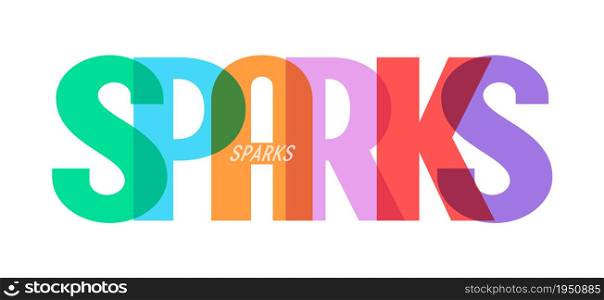 SPARKS. The name of the city on a white background. Vector design template for poster, postcard, banner. Vector illustration.