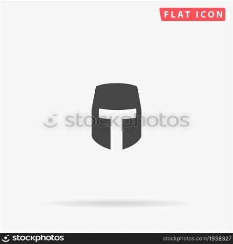 Spartan Helmet flat vector icon. Hand drawn style design illustrations.. Spartan Helmet flat vector icon