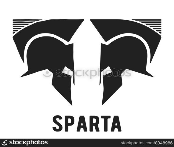 Spartan helmet icon. Spartan helmet icon. Two centurion helmet symbol ...