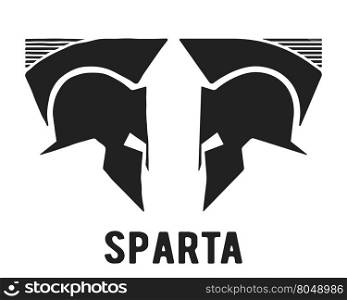 Spartan helmet icon. Spartan helmet icon. Two centurion helmet symbol. Vector illustration.