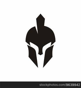 Spartan helmet logo design Royalty Free Vector Image