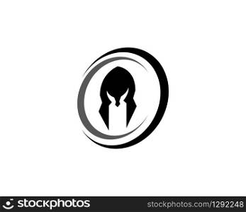 Spartan helmet logo template vector icon