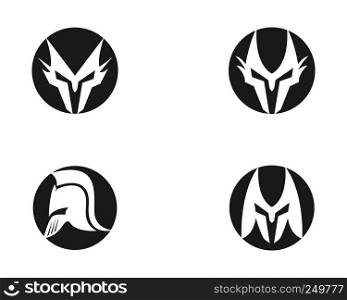 Spartan helmet logo template vector icon
