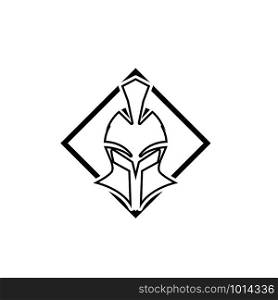 Spartan helmet logo template vector icon design