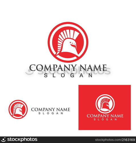 Spartan helmet logo template vector icon design