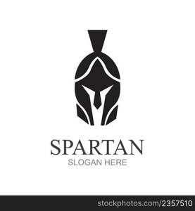 Spartan helmet logo template vector icon design