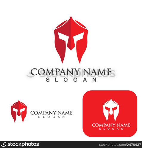 Spartan helmet logo template vector icon design