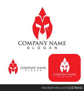 Spartan helmet logo template vector icon design