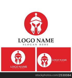 Spartan helmet logo template vector icon design