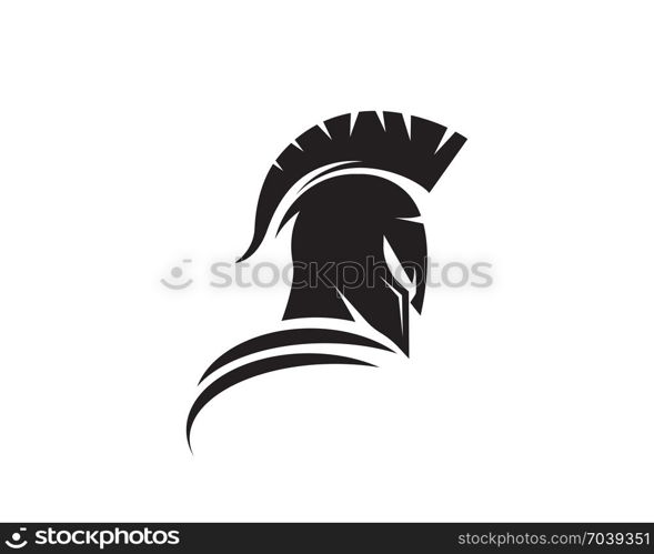 Spartan helmet logo template vector icon design