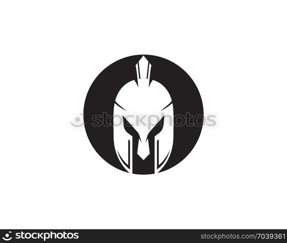 Spartan helmet logo template vector icon design