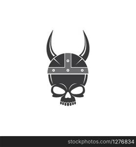spartan helmet with skull and vector icon illustration design